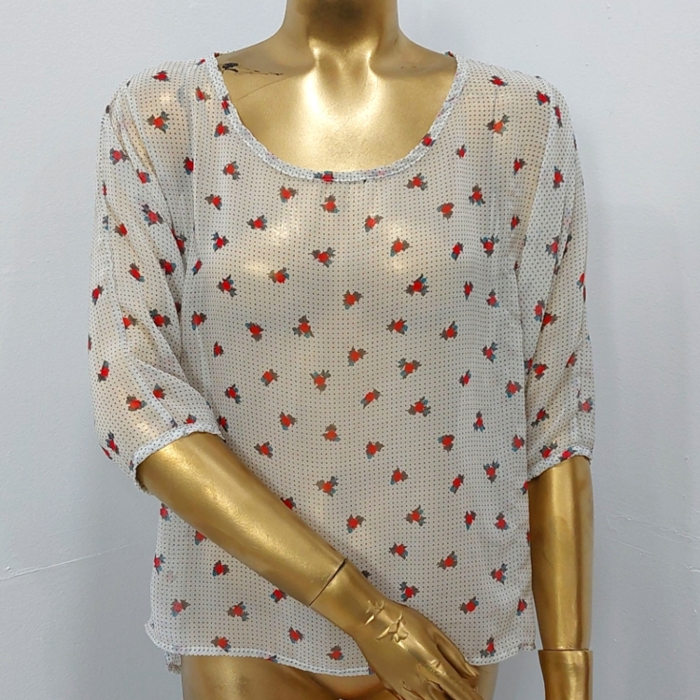 Polka Dot and Roses Blouse